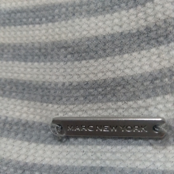 Marc New York size medium gray and white stripes sweater - Picture 3 of 10